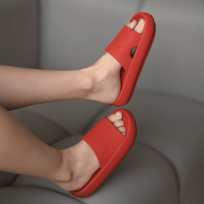 Mens Cushion Slides - Cloud Slides Red